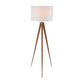 Sarantino Metal Tripod Floor Spot Lamp Shade Drum in Wooden Finish
