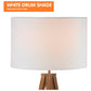 Sarantino Metal Tripod Floor Spot Lamp Shade Drum in Wooden Finish