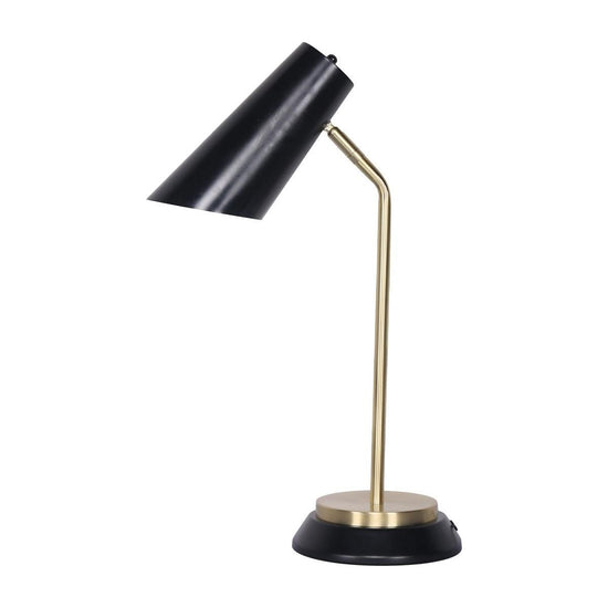 Sarantino Electric Reading Light Table Lamp Brass Finish - Black