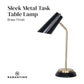 Sarantino Electric Reading Light Table Lamp Brass Finish - Black
