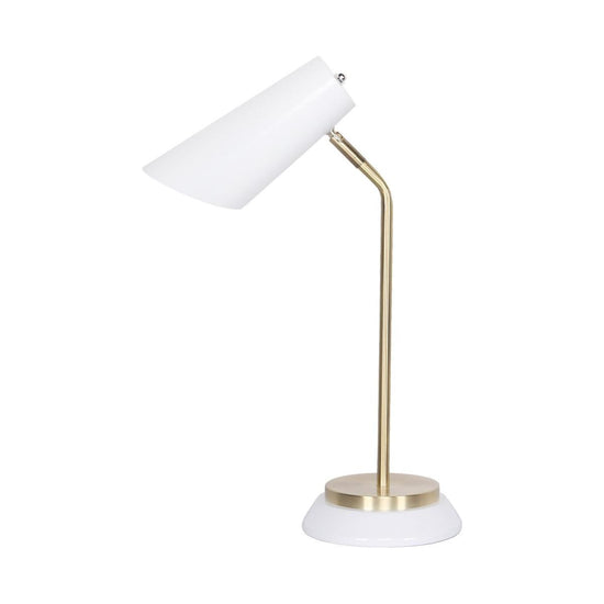 Sarantino Electric Reading Light Table Lamp Brass Finish - White