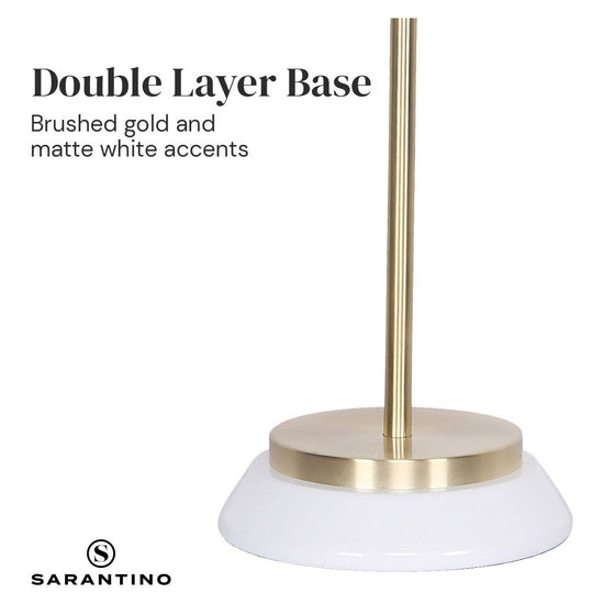 Sarantino Electric Reading Light Table Lamp Brass Finish - White