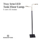 Sarantino LED Metal Floor Lamp with 2 Lights in Brushed Gold and Black Finish