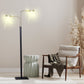 Sarantino LED Metal Floor Lamp with 2 Lights in Brushed Gold and Black Finish