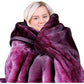 Laura Hill Mink Blanket Throw Purple Double Sided Queen Size Soft Plush Bed Faux Rug