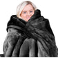 Laura Hill 800-gsm Faux Mink Throw Rug Blanket Queen Size Double-sided Large Super Luxurious Soft Heavy - Black