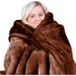 Laura Hill Faux Mink Blanket 800GSM Heavy Double-Sided - Chocolate