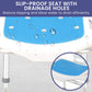 Orthonica Compact & Foldable Commode Shower Chair w/Height Adjustable Aluminium Frame Non Slip Feet HDPE Seat & Backrest