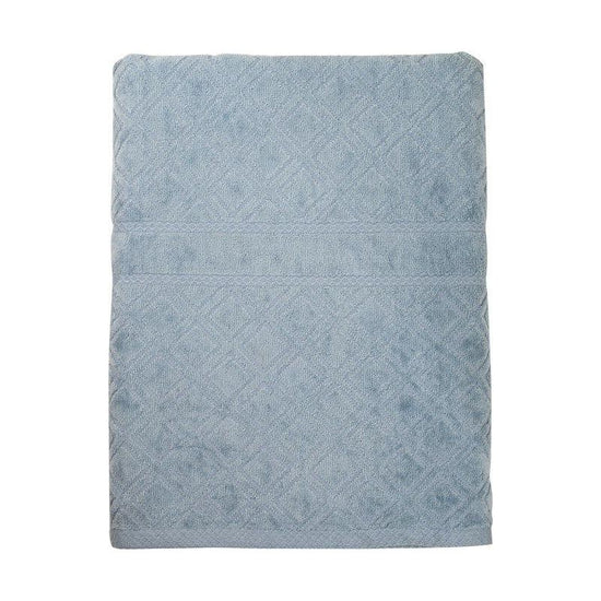 Premium Velour Diamond Design Jacquard Bath Towel (Blue)