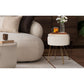 Side Table Storage Ottoman - Velvet Padded Stool Vanity Footstool REMY CREAM BEIGE