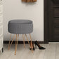 Side Table Storage Ottoman - Velvet Padded Stool Vanity Footstool REMY GREY