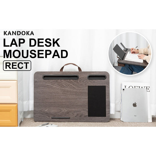 Lap Desk Laptop Stand Phone Tablet Holder Mousepad Cushioned Lapdesk IRON GREY OAK