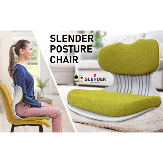 Slender Chair Posture Correction Seat Floor Lounge Padded Stackable LIME