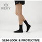 5X Rexy 3D Seamless Crew Socks Large Slim Breathable BLACK