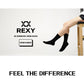 5X Rexy 3D Seamless Crew Socks Small Slim Breathable BLACK