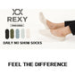 5X Rexy Daily No Show Ankle Socks Large Non-Slip Breathable MULTI COLOUR