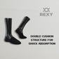 3X Rexy Cushion No Show Ankle Socks Medium Non-Slip Breathable BLACK