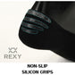 3X Rexy Cushion No Show Ankle Socks Medium Non-Slip Breathable BLACK