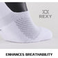 3X Rexy Cushion No Show Ankle Socks Small Non-Slip Breathable WHITE