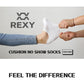 3X Rexy Cushion No Show Ankle Socks Small Non-Slip Breathable WHITE