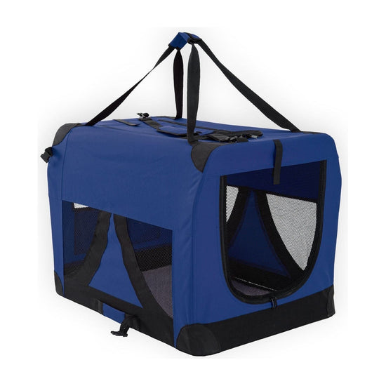 Portable Soft Dog Cage Crate Carrier L BLUE