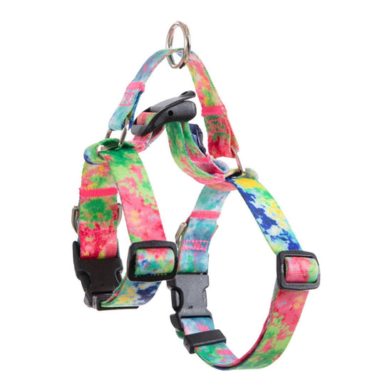 Dog Double-Lined Straps Harness and Lead Set Leash Adjustable L SWEET GREEN