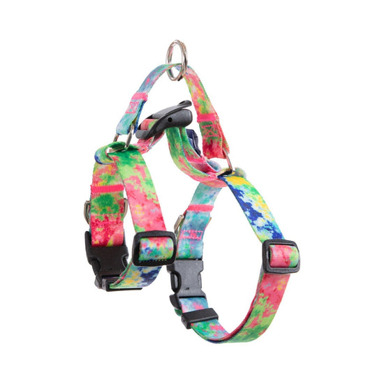 Dog Double-Lined Straps Harness and Lead Set Leash Adjustable M SWEET GREEN