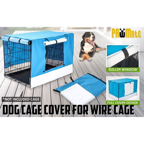 Cage Cover Enclosure for Wire Dog Cage Crate 24in BLUE