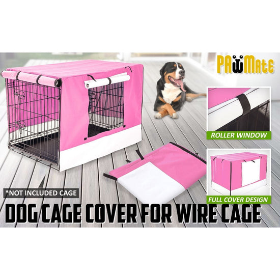 Cage Cover Enclosure for Wire Dog Cage Crate 30in PINK