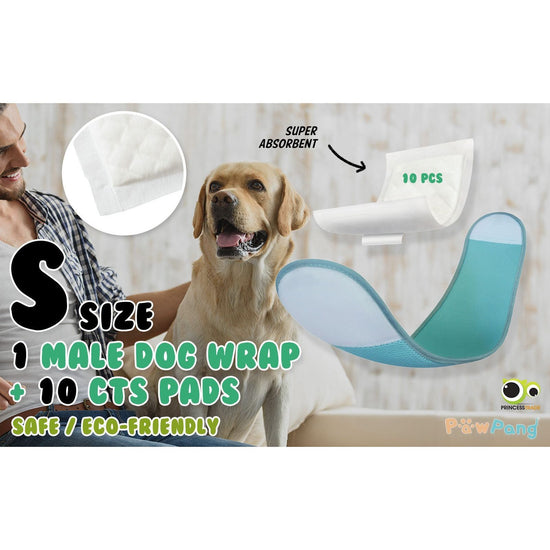 Dog Wrap Resuable Male S + 10X Diaper Booster Pads Disposable S