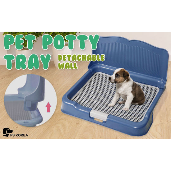 Dog Pet Potty Tray Training Toilet Detachable Wall T2 BLUE