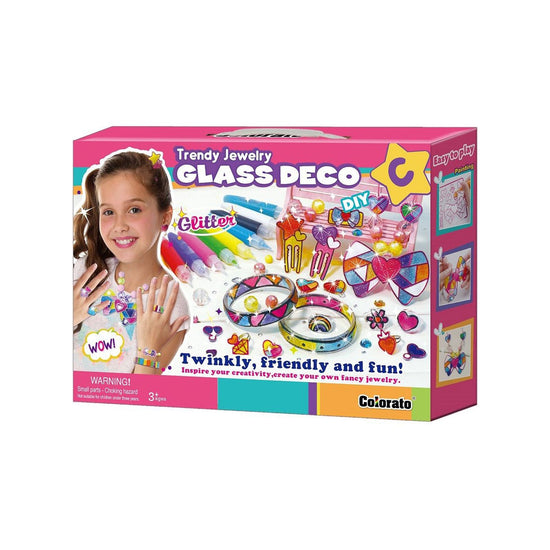 Colorato Trendy Jewellery Glass Art Deco - DIY Craft Kit for Kids Painting Set