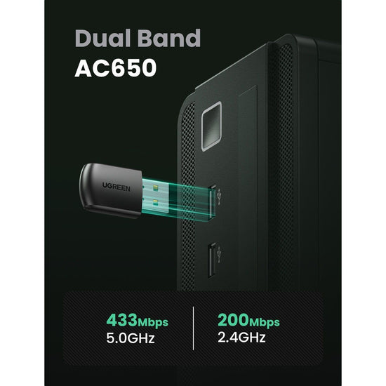 UGREEN 20204 AC650 Dual Band USB WLAN Adapter