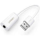 UGREEN USB A Male to 3.5 mm Aux Cable (White)