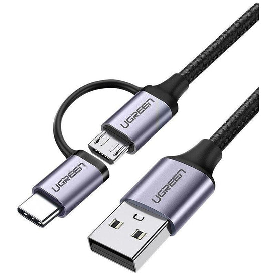 UGREEN 30875 2-in-1 USB-A to Micro USB / USB-C Cable 1m