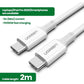 UGREEN 60552 USB-C 2.0 to TYPE-C Male to Male Data Cable 5A 2M White