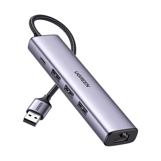 UGREEN 60554 USB 3.0 to Ethernet Adapter 5 in 1 Multiport Hub with Gigabit RJ45