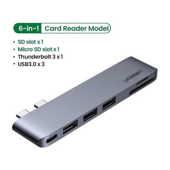 UGREEN 60560 USB-C Hub for MacBook Aluminum Type-C Adapter with 3 USB 3.0 100W