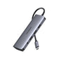 UGREEN USB-C To 3*USB 3.0 A+HDMI+VGA+RJ45 Gigabit+SD/TF+AUX3.5mm+PD Converter Gray with PD 80133