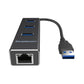 Simplecom CHN410 Aluminium 3 Port USB 3.0 HUB with Gigabit Ethernet Adapter 1000Mbps Black