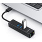 Simplecom CHN421 Aluminium USB-C to 3 Port USB HUB with Gigabit Ethernet Adapter Black