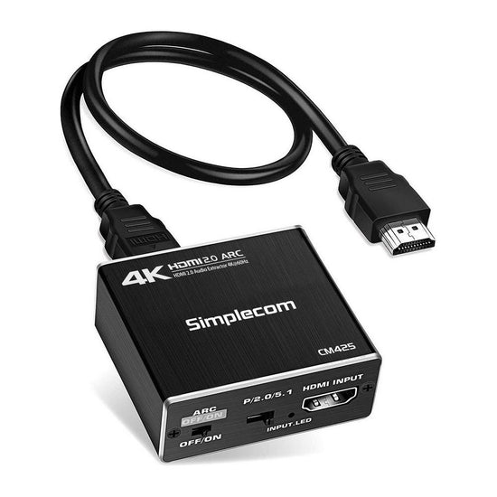 Simplecom CM425 HDMI 2.0 Audio Extractor Optical SPDIF and 3.5mm Stereo with ARC 4K@60Hz