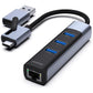 BENFEI 350GY 2-in-1 USB-C+USB 3.0 to RJ45 Gigabit Ethernet Port + 3-Port USB 3.0 HUB