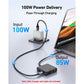 BENFEI 399BK 6-in-1 USB-C HUB to HDMI(8K)+USB3.2(10Gbps)+USB2.0x2+PD100W+RJ45 Black