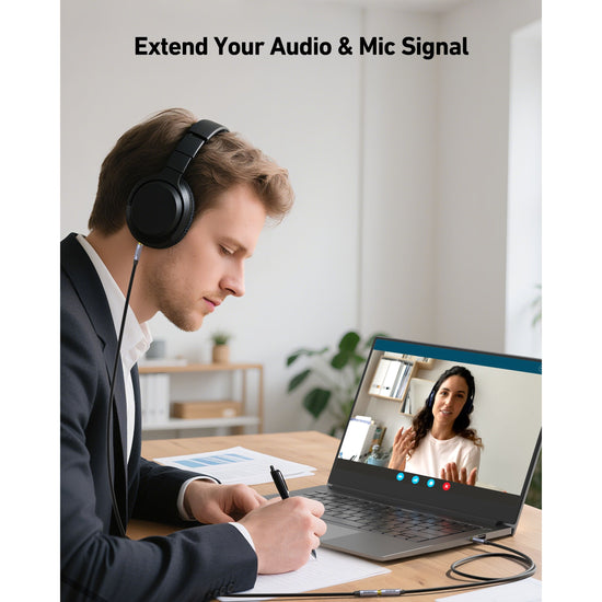 BENFEI 421GY 2M 3.5mm Male to Female AUX Extension Cable, TRRS 4-Pole Stereo Audio Jack Cord for Headphones, Microphone, Smartphones, PC, Laptop, Speakers