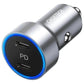 CHOETECH C0054-SL Dual Port PD 40W USB-C Car Charger Adapter Silver