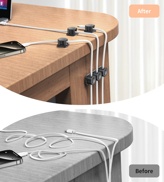 CHOETECH MCC001-BK 6 Pack Professional grade Magnetic Lock Cord Holder Clips Black