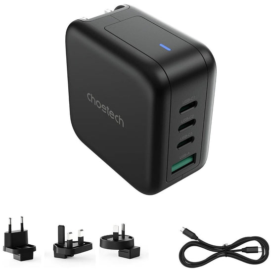 CHOETECH PD6055 GAN USB-C + USB-A 70w Travel Charger (US/EU/UK/AU)