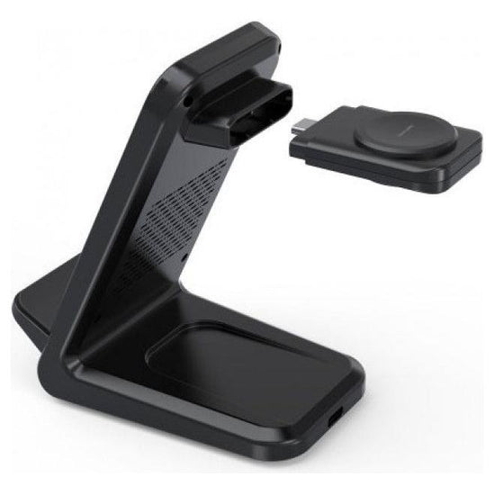 CHOETECH T608-F-BK 15W 4-in-1 Wireless Charger Stand for iWatch and Samsung Watch (Black)