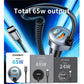 CHOETECH TC0030 65W 3-Port Fast Car Charger with 3.3ft Type-C Stretchable Cable